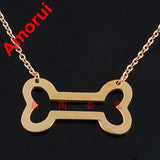 Rose Gold/Gold/Silver Stainless Steel Dog Pet Collar Chain Choker Necklace Women Heart Jewelry Necklaces Pendants Jewlery
