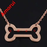 Rose Gold/Gold/Silver Stainless Steel Dog Pet Collar Chain Choker Necklace Women Heart Jewelry Necklaces Pendants Jewlery