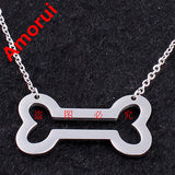 Rose Gold/Gold/Silver Stainless Steel Dog Pet Collar Chain Choker Necklace Women Heart Jewelry Necklaces Pendants Jewlery