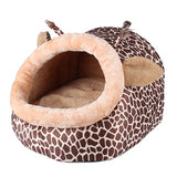 Soft Warm Dog House Leopard Pet Sleeping Bag House for Small Medium Dog Cats Pet Supplies Cat Products S/M/L