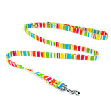 S/M/L Pet Small Dog Puppy Cat  Rainbow Color Canvas Harness Collar Leash Lead Adjustable For Pet Cat Dog