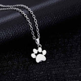 FAMSHIN Fashion Cute Pets Dogs Footprints Paw Chain Pendant Necklace Necklaces & Pendants Jewelry for Women Sweater Necklace