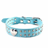 Dog Pet Buckle Leather Crystal Heart Collar Rhinestones Neck Strap