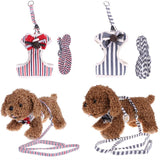 Cute Striped Dog or Puppy Halter with Matching Leash