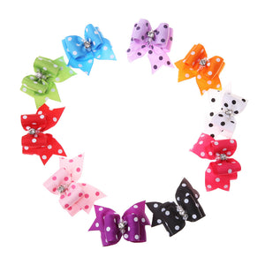 10pcs/set Pet Hairpin Hair Bow Pets Cat Dog Small Puppy Pet Dogs Rhinestone Hairpin Hair Bow Rubber Dog AccessoriesE5M1