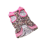 Small Dog Leopard Print and Pink Trim Dress