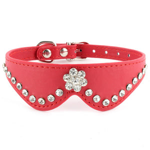 Puppy Pet Dog Collar Personalized Buckle Neck Strap Cat Crystal Rhinestone